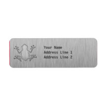 Brushed Metal look Frog Return Address Labels