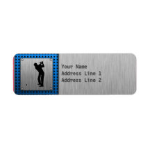 Brushed metal look Golf Return Address Label