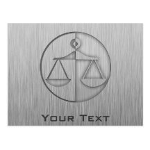 Brushed Metal-look Justice Scales Postcards