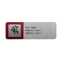 Brushed metal look Paintball Return Address Labels