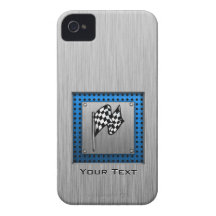 Brushed metal look Racing Flag iPhone 4 Case-Mate Cases