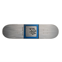 Brushed metal look Racing Flag Skateboards