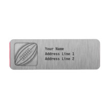 Brushed Metal-look Rugby Labels