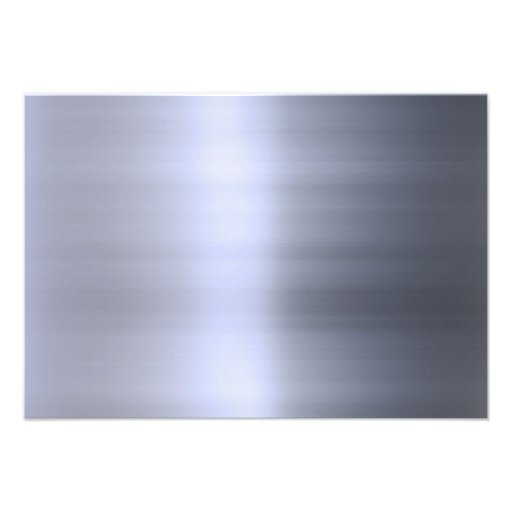 Brushed Silver Metal Textured Personalized Announcements