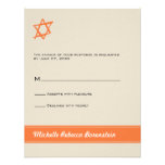Brushed Star of David Bat Mitzvah Reply Invitation