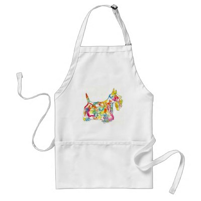 Brushfolks Scotties in A Scotty Aprons by MJLemieurDesigns