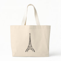 Brushstroke Eiffel Tower Canvas Bags