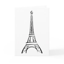 Brushstroke Eiffel Tower Greeting Cards