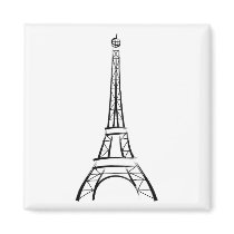 Brushstroke Eiffel Tower Refrigerator Magnet