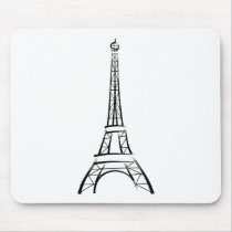 Brushstroke Eiffel Tower Mouse Pads