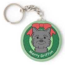 Brussels Griffon Christmas Keychains