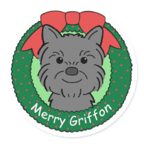 Brussels Griffon Christmas Sticker