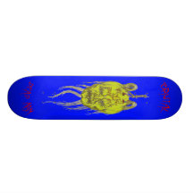 bRuTaL and Dead Arm Logo Skateboard Blue