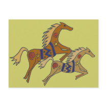 BT- Artistic Galloping Horses Postcard