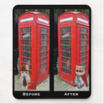 Bubba Kitty Goes in a Phone Booth Mousepad
