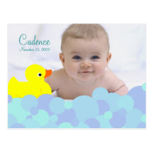 Bubble Bath Photo Birth Announcement Post Card
