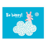 Bubble bunny post card