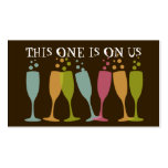 Bubble champagne dancing glass event drink ticket business card