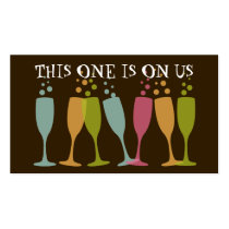 Bubble champagne dancing glass event drink ticket business card