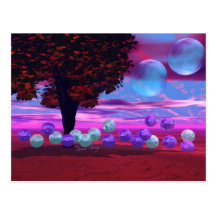 Bubble Garden - Rose and Azure Wisdom Postcards