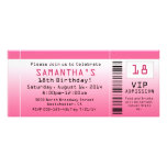 Bubble Pink Ticket Invitations