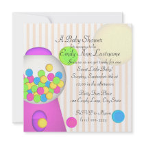 Bubblegum Baby Shower Invitations