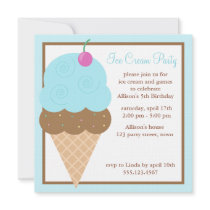 Bubblegum Ice Cream Cone Custom Announcements