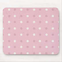 bubblegum pink polka dot pattern mousepads