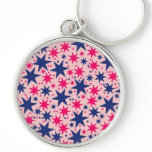 Bubblegum Stars, Pink & Navy, graphics design keychains