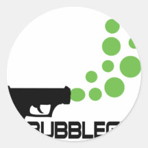 bubblegun with bubbles icon round stickers