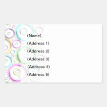 Bubbles Address Label Rectangle Sticker
