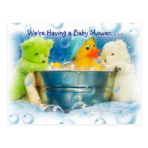 Bubbles Baby Shower Invitations Postcard