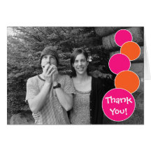 Bubbles Thank You Notecard (Hot Pink / Orange)