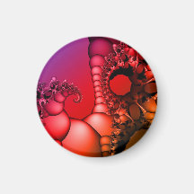Bubbling Rainbow of Fractals Refrigerator Magnets