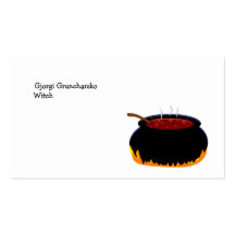 Bubbling Witch Cauldron Fun Halloween Business Cards