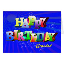 Bubbly birthday card for grandad