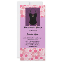 Bubbly Pink Purple Bachelorette Party Invitation Rack Cards