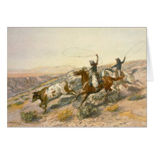 Buccaroos by Charles Marion Russell Greeting Cards
