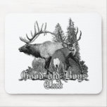 Buck and bull wildlife mouse pad