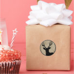 Buck Deer Black Silhouette -Any Colour Wood Grain stickers
