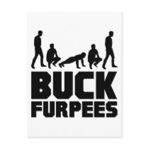 Buck Furpees -- Burpees Fitness Post Cards