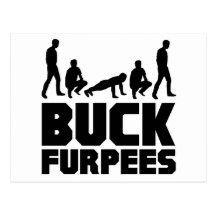 Buck Furpees -- Burpees Fitness Postcard