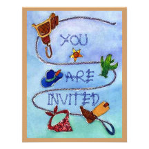 BUCKAROO BIRTHDAY PARTY INVITATION ~ EZ2 CUSTOMIZE