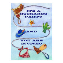 Buckaroo Birthday Western Tack Round-up Invitation