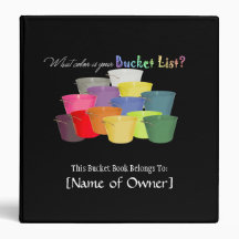 Bucket List Book 3 Ring Binder
