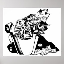 Bucket of Lizards (Black & White) Posters