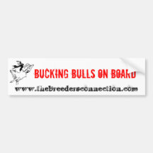 BUCKING BULLS ON BOARD BUMPER STICKERS