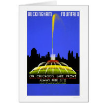 Buckingham Fountain 1939 WPA Greeting Card