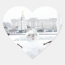Buckingham Palace snowman London Heart Stickers