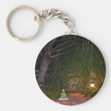 Buda meditating at night keychain